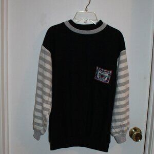 Vintage Bold Spirit Sweathshirt - Body textured, sleeves gray striped